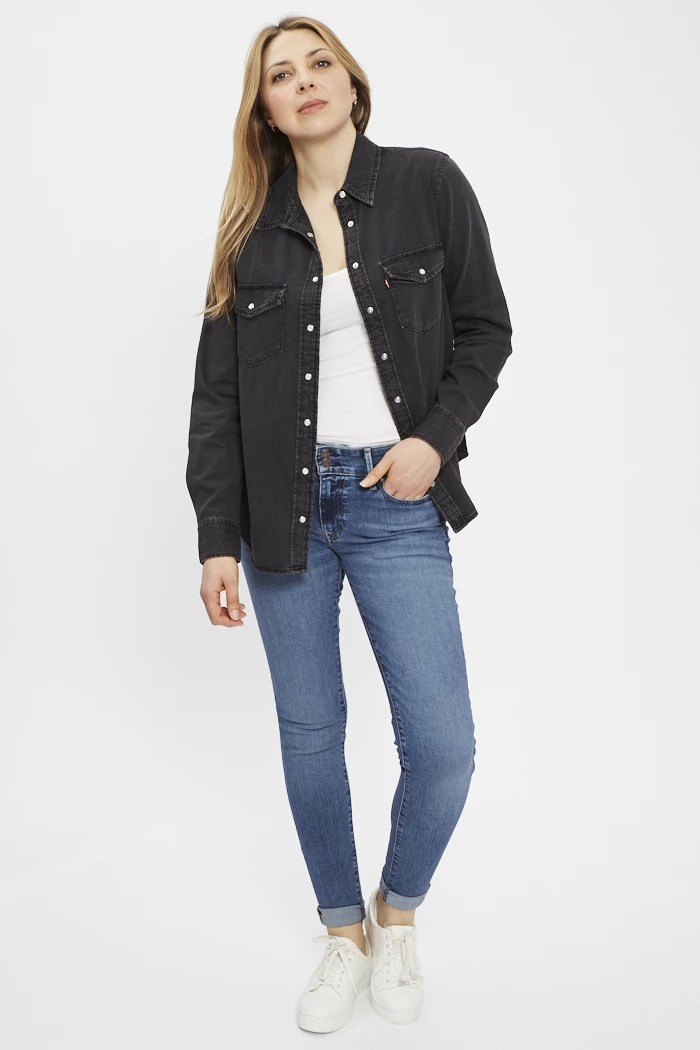 Chemise en jean noire femme levis sale