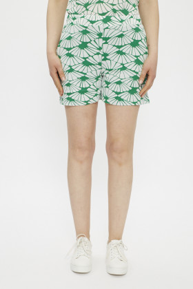 Short vert et blanc à motifs fleurs