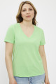 T-shirt col V vert anis