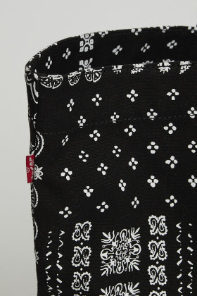 Tote bag noir motifs cachemire femme