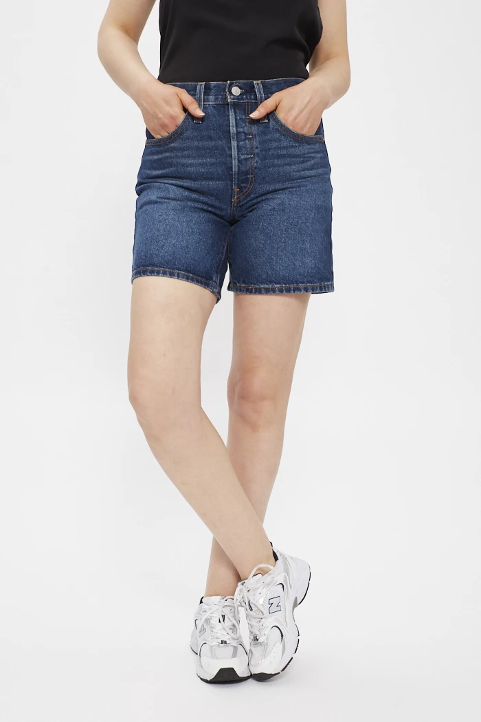 Short fashion jean mi long femme