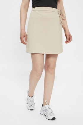 Jupe portefeuille beige femme