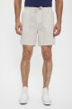 Short de jogging homme beige lin et coton