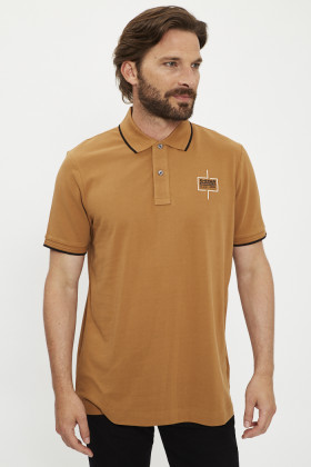 Polo Chest logo marron homme