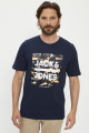 T-shirt logo camo bleu marine