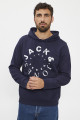 Sweat hood bleu floqué