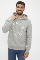 Sweat hood gris floqué