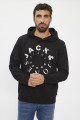 Sweat hood noir floqué