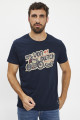 T- shirt regular fit col rond bleu marine