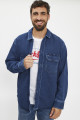 Chemise en jean bleu denim coupe droite