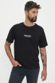 T-shirt noir en jersey de coton