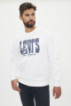 Sweatshirt standard graphic crew western blanc