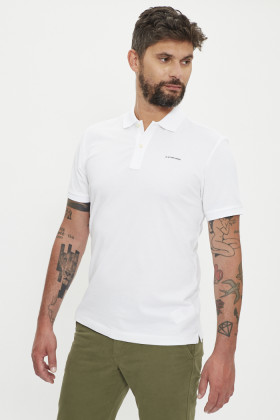 Polo slim blanc pour homme