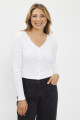 T-shirt blanc Monica col V