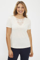 Top beige col dentelle