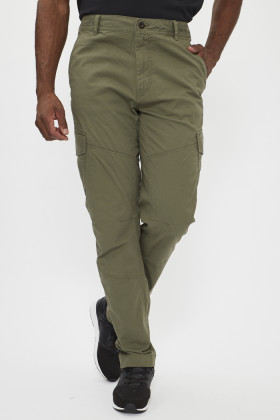 Pantalon cargo regular vert olive homme