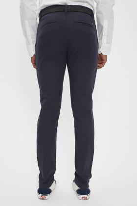 Pantalon chino structured straight navy