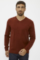 Pull basic bordeaux col V