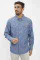 Chemise Barstow Western standard bleue