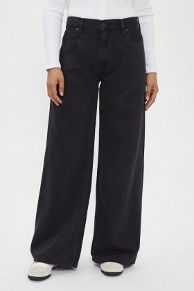 Jeans Baggy Dad Wide Leg noir femme