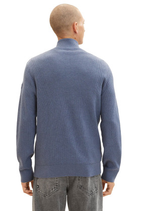 Pull col camionneur bleu indigo