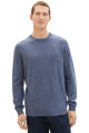 Pull basic col rond bleu indigo