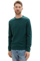 Pull basic col rond vert sapin