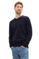 Pull basic col V bleu marine