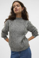 Pull maille torsadée gris