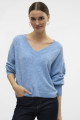 Pull col V profond bleu allure