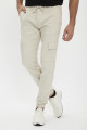 Pantalon cargo beige ceinture élastiquée