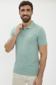 Polo slim vert en jersey de coton