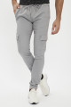 pantalon cargo gris ceinture élastiquée