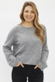 Pull en maille Jupiter gris col rond