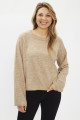 Pull en maille Jupiter marron col rond