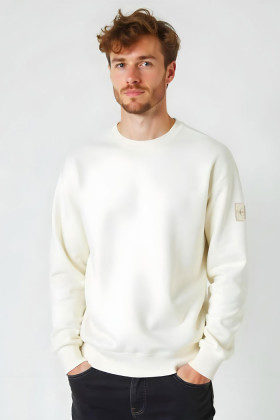 sweatshirt ivoire 100% coton homme