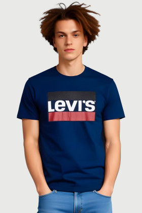 T-shirt sportswear logo graphic bleu marine homme levi's