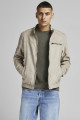 Blouson beige en simili cuir