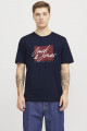 T-shirt col rond bleu marine