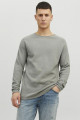 Pull tricoté col rond gris