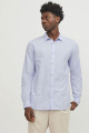 Chemise lin et coton bleu ciel