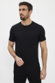 T-shirt slim noir en coton et élasthanne