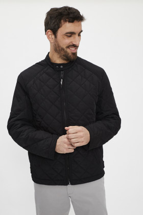 Veste matelassée noire zippée homme