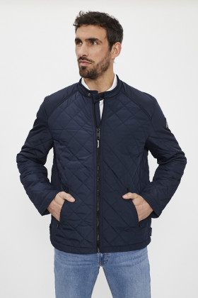 Veste matelassée bleu marine zippée homme