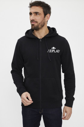 Hoodie zippé noir homme