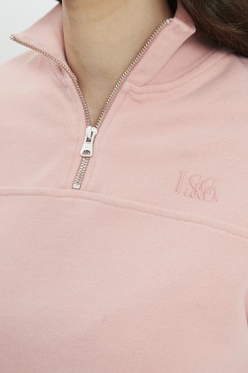 Sweat zippé rose