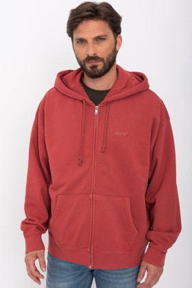 Sweat zippé rouge