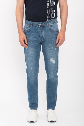 Jeans slim usé