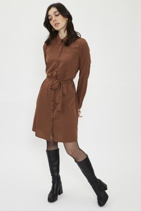 Robe chemise marron