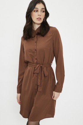 Robe chemise marron